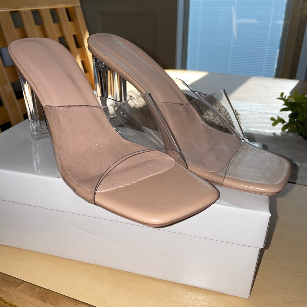 *NEW* Shein Clear Beige Heels